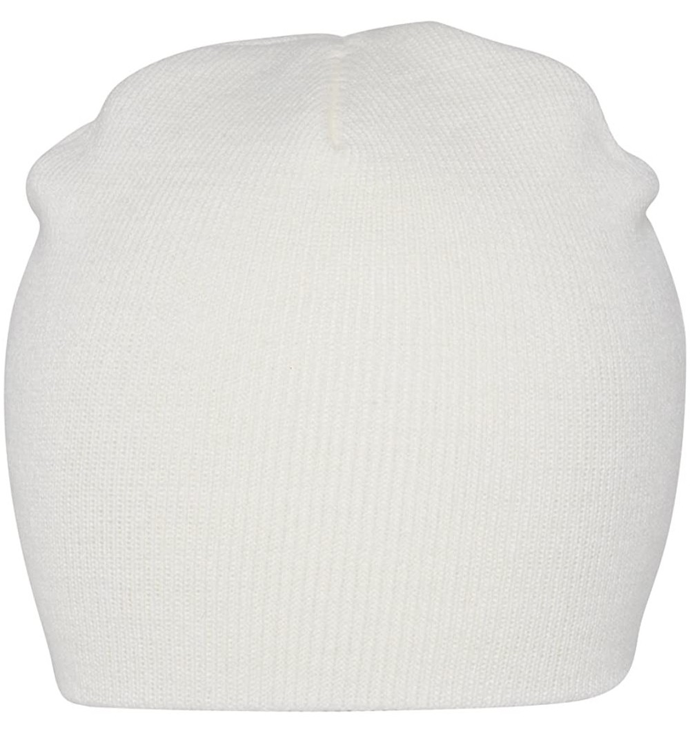 Skullies & Beanies Blank Short Beanie Cap - White - C0112ICTXCV $11.35