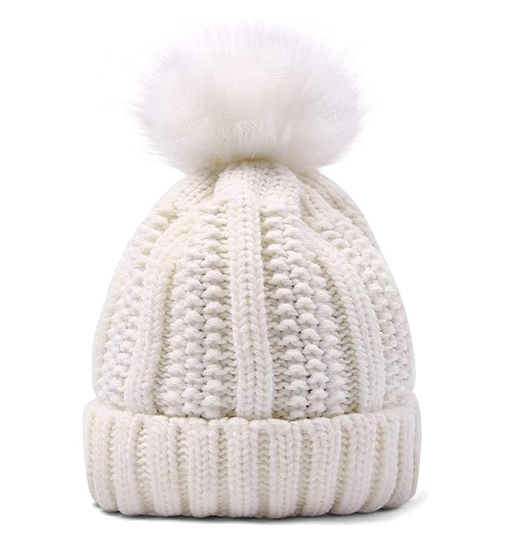 Skullies & Beanies Womens Winter Hats- Knit Hats for Women Winter- Slouchy Beanie Women Knit Hats Skull Caps - White - C618W7...