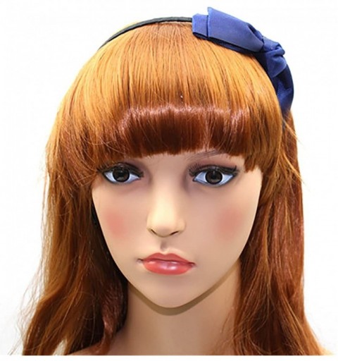 Headbands Womens Headband Cotton Bow Hair Hoop Fashion Cute Headwear for Teens Adult - Black - CH182E3YQTX $9.47