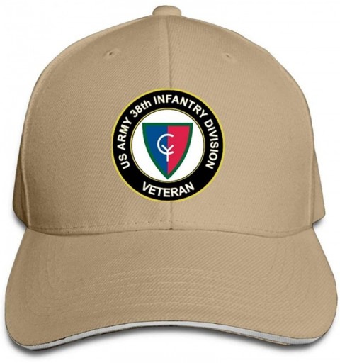 Baseball Caps U.S. Army 38th Infantry Division Veteran Sandwich Hat Baseball Cap Dad Hat - Natural - CH18KH8HNNG $25.39