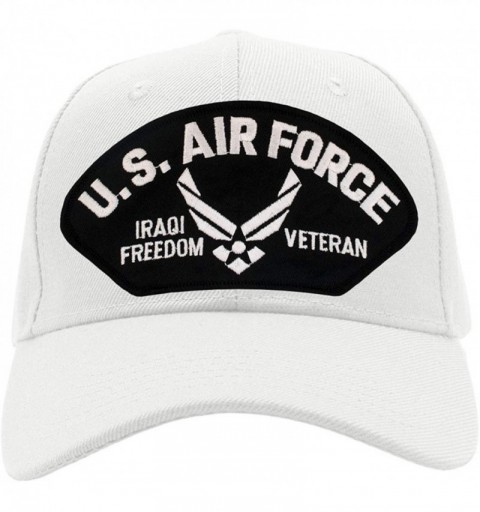 Baseball Caps US Air Force Iraqi Freedom Vereran Hat/Ballcap Adjustable One Size Fits Most - White - CB18SXU62U8 $27.33
