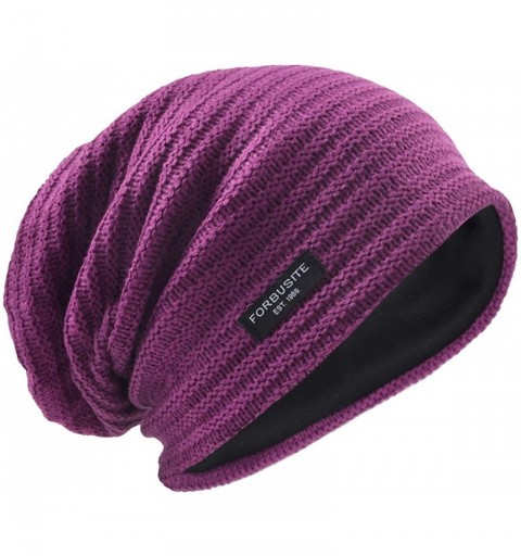 Skullies & Beanies Men's Slouchy Beanie Knit Crochet Rasta Cap for Summer Winter - Purple - C012LUZGD6F $13.96