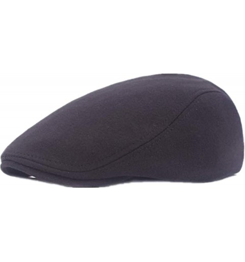 Newsboy Caps Men's Linen Duckbill Ivy Newsboy Hat Scally Flat Cap - Black - C918I4U22SG $15.01