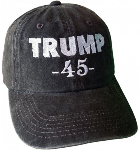 Baseball Caps Trump 45 Hat - Trump Cap - Distressed Black/White Textured Design - CK12NA0T25N $13.87