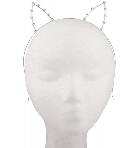 Headbands Girls Cat Ears Costume Floral Accessory Headband Adults - Silver - CR127ZWVEUH $8.13
