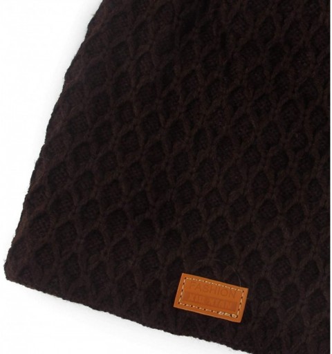 Skullies & Beanies Thick Warm Winter Beanie Hat Soft Stretch Slouchy Skully Knit Cap for Women - B-brown - CJ18HQII559 $13.07