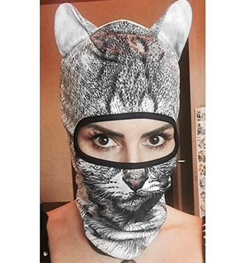 Balaclavas Cat Mask- Women Men Balaclava Summer Full Face Hat Animal Ears Sports Helmet Climbing Fishing Cap - 2pcs Cats - CT...