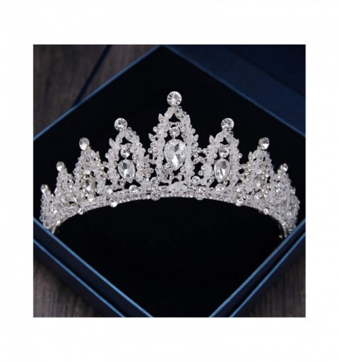 Headbands Handmade Rhinestone Bridal Crown Silver Crystal Diadem for Bride Headbands-HG110 - HG110 - CW18WSE4QM8 $23.88