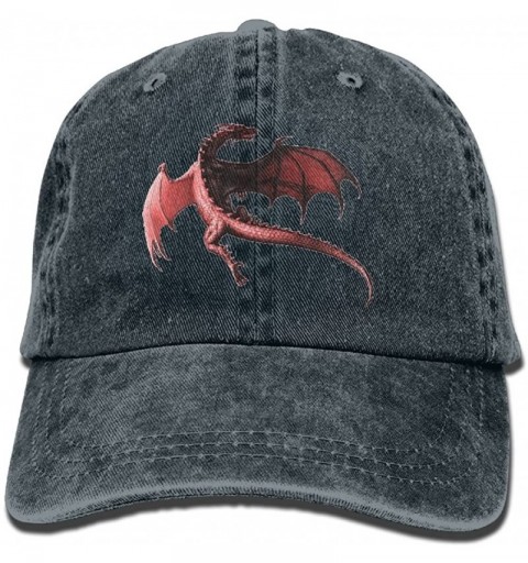 Baseball Caps Men&Women Dragon Red Adjustable Vintage Washed Denim Cotton Dad Hat Baseball Hat Natural - Navy - CW1859EGNWE $...