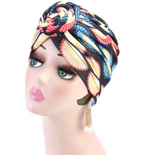 Skullies & Beanies Women Turban Hat Hair Wrap African Jersey Magic Headband Turbans Headwrap Bohemian Boho Chemo Cap - Black ...