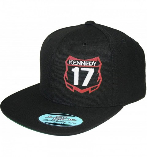 Baseball Caps Custom Personalized Motocross Number Hat Flat Bill Snapback - Black W/Red - C618HWRCR74 $37.12