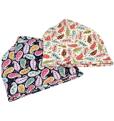 Skullies & Beanies Womens Slouchy Beanie Infinity Scarf Sleep Cap Hat for Hair Loss Cancer Chemo - 2 Pack Beige+ Navy Cashew ...