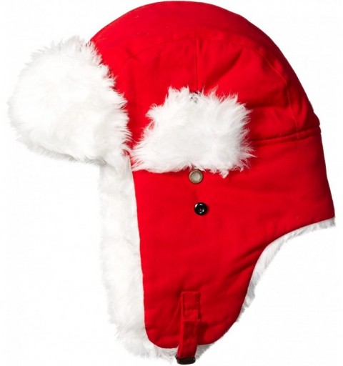 Skullies & Beanies Trooper Ear Flap Cap w/Faux Fur Lining Hat - Red Santa - CU11PSXWL7L $19.65