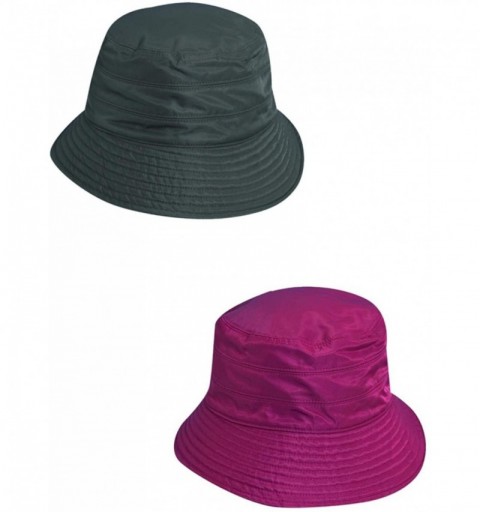 Bucket Hats Classico Women's Tapered Water Repellent Rain Hat (Pack of 2) - Wine/Charcoal - CH183OZAR4U $37.38
