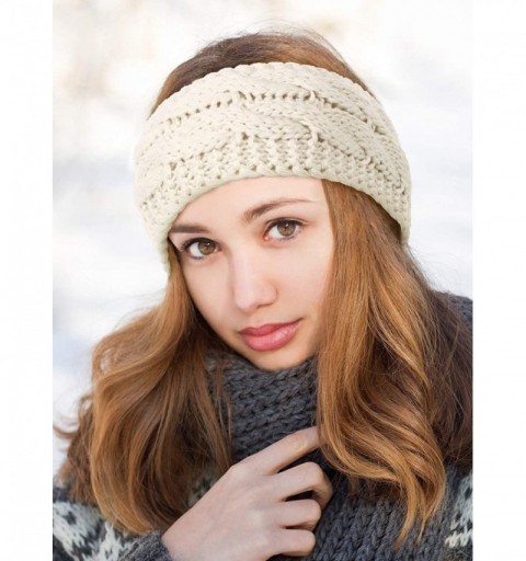 Cold Weather Headbands 4 Pieces Knit Headbands Braided Winter Headbands Ear Warmers Crochet Head Wraps for Women Girls - Styl...
