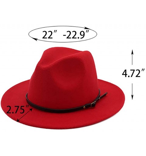 Fedoras Vintage Women's Wide Brim Floppy Panama Hat with Belt Buckle Fedora Hat - Coffee - C618H68H5NN $13.24