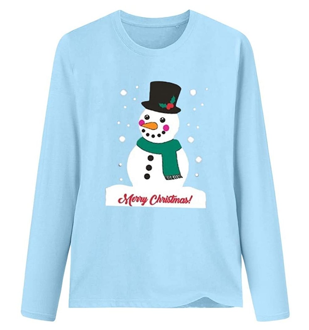 Sun Hats Womens Christmas Snowman Pullover - Ag - CH18AE8HCAW $8.19