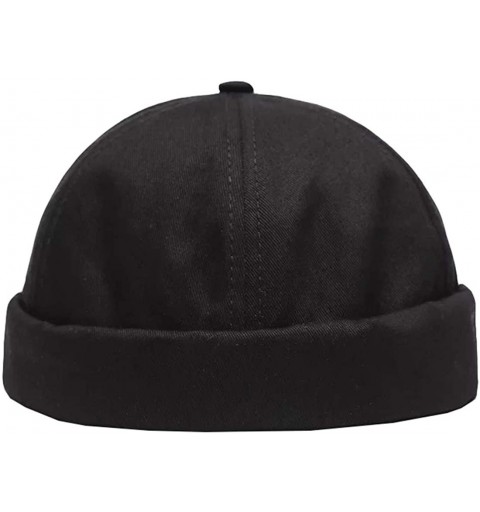 Skullies & Beanies Retro Rolled Cuff Skull Caps Brimless Beanie Hats for Men/Women - F-black - C7183IS23Q9 $23.40