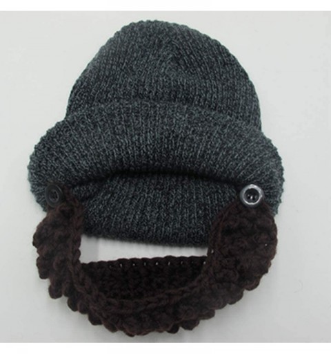 Skullies & Beanies Unisex Wacky Beard Hat Knit Funny Beanie Halloween Cap Wind Mask - Black - CA18L7LGKGM $11.14