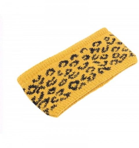 Cold Weather Headbands Soft Leopard Cable Knit Fuzzy Lined Head Wrap Headband Ear Warmer Stretch Winter Warm Headband - CW18Z...