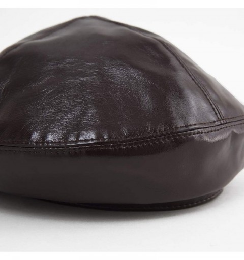 Berets Women's Wool Beret Hat Cap French Beret- Lightweight - Leather - CR18X7UOSDX $8.19