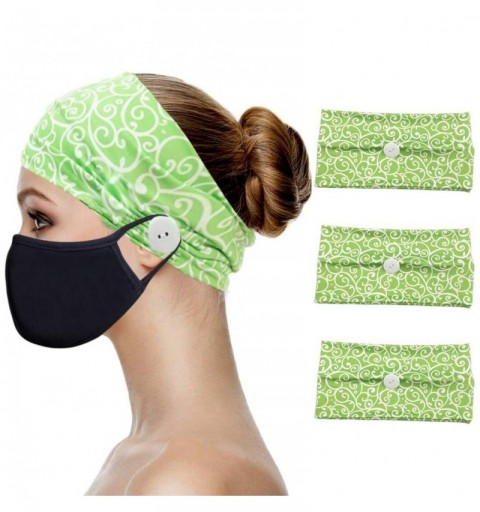 Headbands Heandbands Buttons Headwrap Protection Healthcare - Set 4-3 headbands+2 masks - CM198S2GKNK $15.05