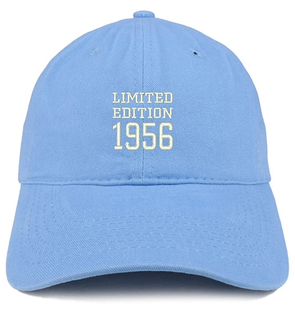 Baseball Caps Limited Edition 1956 Embroidered Birthday Gift Brushed Cotton Cap - Carolina Blue - CP18D9ATAXD $15.41