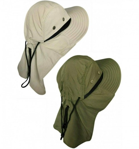Sun Hats Men Women Boonie Bucket Hat with Neck Flap Wide Brim UV Protection Sun Hat Cap Packable Adjustable - CS18R4ORYIQ $36.14