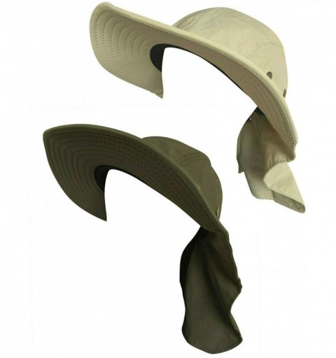 Sun Hats Men Women Boonie Bucket Hat with Neck Flap Wide Brim UV Protection Sun Hat Cap Packable Adjustable - CS18R4ORYIQ $19.67