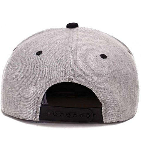 Baseball Caps Unisex Flat Bill Hip Hop Hat Snapback Baseball Cap - Gray 034 - CR12LUW5143 $9.47
