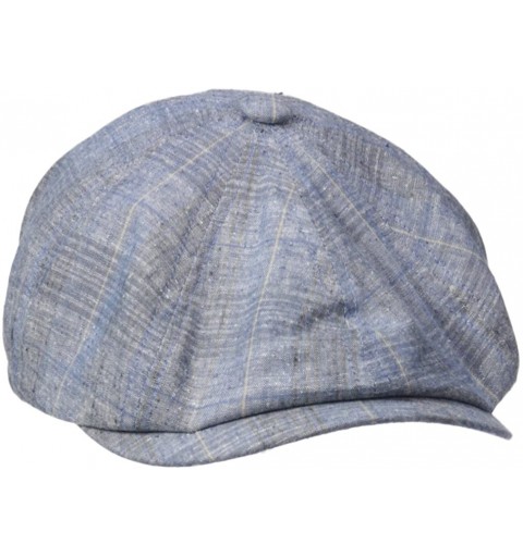 Newsboy Caps Men's 100% Cotton Plaid Newsboy Hat - Blue - CG17YS9DKW5 $26.56