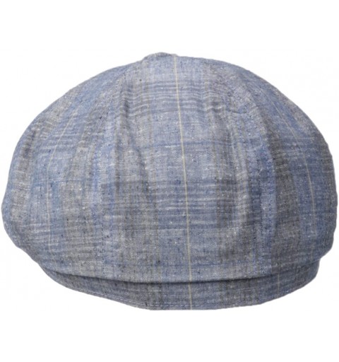 Newsboy Caps Men's 100% Cotton Plaid Newsboy Hat - Blue - CG17YS9DKW5 $26.56