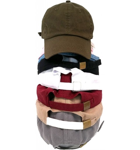 Baseball Caps Plug Image Style Dad Hat Washed Cotton Polo Baseball Cap - Black - CU1880GO5A9 $19.25