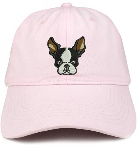 Baseball Caps Boston Terrier Embroidered Brushed Cotton Dad Hat Ball Cap - Light Pink - CY180D02M0D $16.56