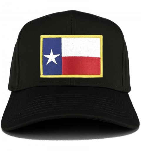 Baseball Caps Texas State Flag Embroidered Iron on Patch Adjustable Snapback Baseball Cap - Black - CS12NGECX35 $14.40