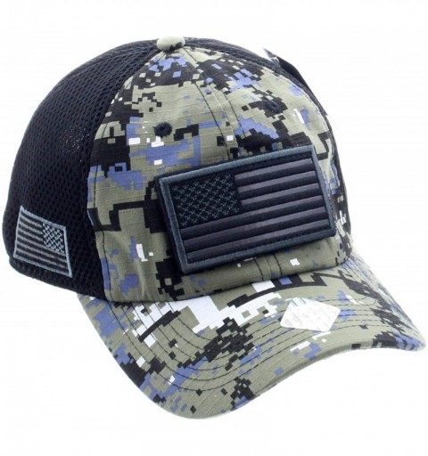 Baseball Caps American USA Flag Mesh Tactical Cap Military Embroidered Hat w/Side Reverse Flag - Black Digital Camo - CT18Q9C...