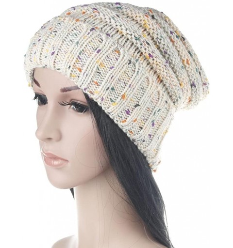 Skullies & Beanies Fashion Womens Winter Warm Knit Crochet Ski Hat Braided Turban Headdress Cap - White - CQ1867Y3WC4 $9.48