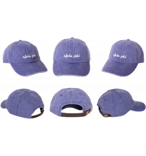 Baseball Caps Alpha Phi (N) Sorority Baseball Hat Cap Cursive Name Font A Phi - Purple - CS18DTI62CQ $29.13