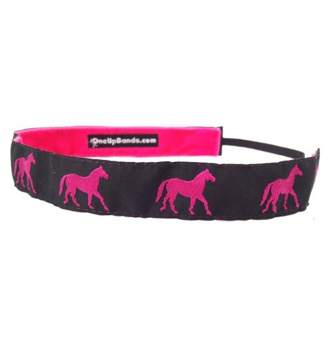 Headbands Women's Hot Pink/Black Horses One Size Fits Most - Pink/Jaquard - C411K9XIEBR $15.52