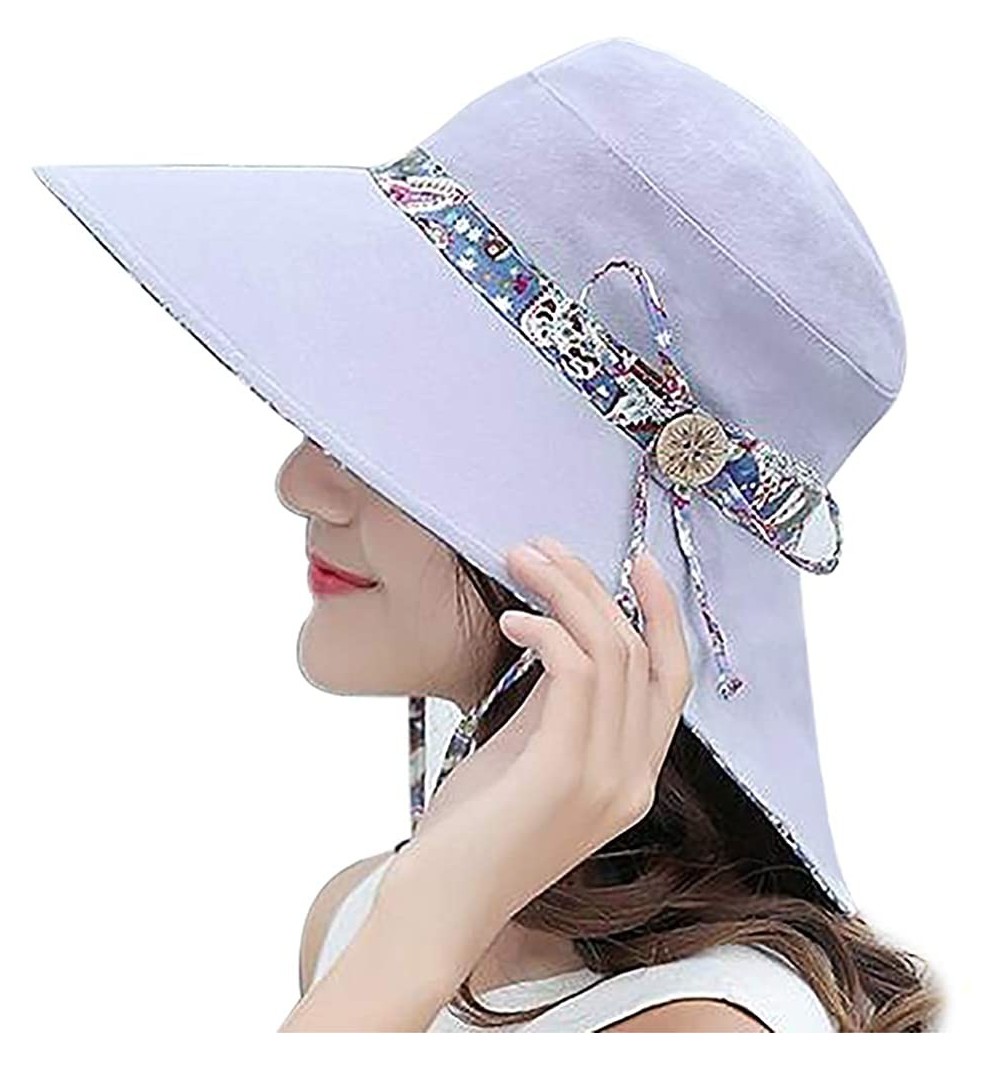 Sun Hats Womens Sun Hat UV Protection Beach Hat UPF 50+ Foldable Wide Brim Cap - Gray - C518TDA2NED $7.39