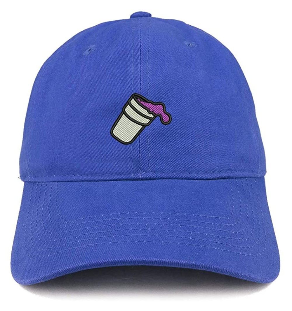 Baseball Caps Double Cup Morning Coffee Embroidered Soft Crown 100% Brushed Cotton Cap - Royal - C2182H3Q67Q $21.78
