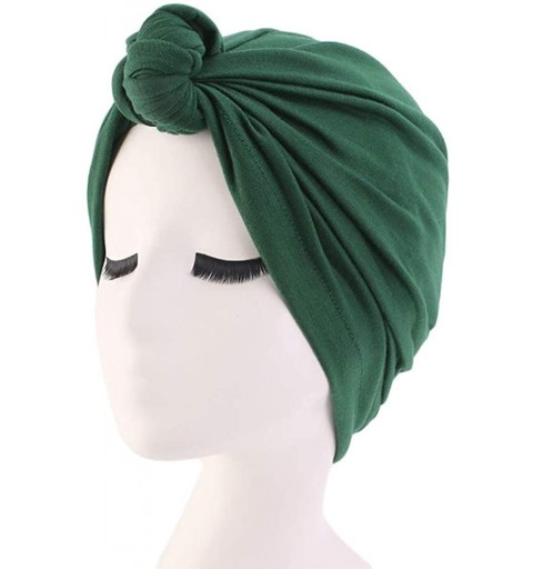 Skullies & Beanies Women's Knotted Hat Cap India's Hat Turban Headwear Beanie Chemo Cap Hair Loss Hat - Black+grey+green - CP...
