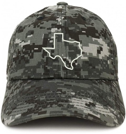 Baseball Caps Texas State Outline Embroidered Brushed Cotton Dad Hat Cap - Digital Night Camo - C918KCSH0KS $16.95