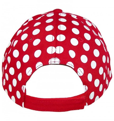 Baseball Caps Disney Womens Minnie Mouse Polka Dots Baseball Cap Red - Red - C7182WWGAGC $10.73