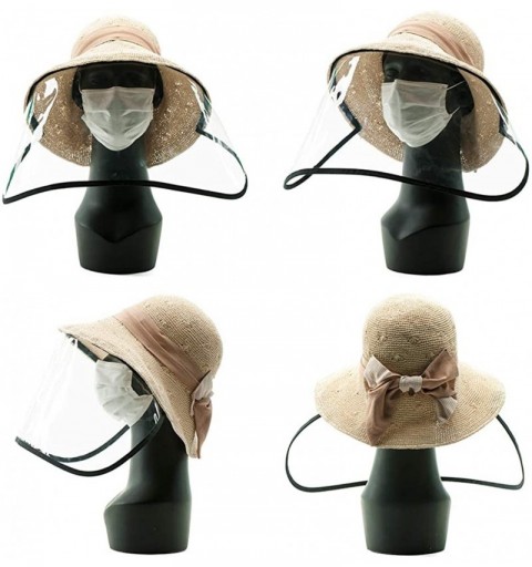Sun Hats Packable Womens Straw Cloche Derby Fedora Summer Wide Brim Sun Hat Floppy Beach 55-60cm - 00052beige - C4198OL5ESK $...