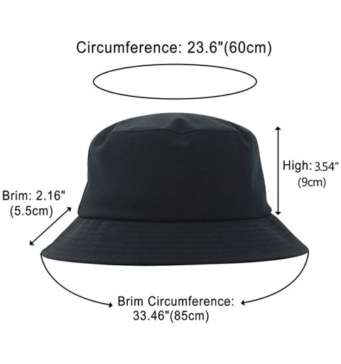 Sun Hats Waterproof Bucket Hats for Men Plain Color Outdoor Fisherman Sun Caps - A-black - CG18RWY4YLA $18.17