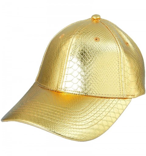 Baseball Caps Unisex Baseball Cap-Adjustable PU Leather Corduroy Sun Protection Sport Hat - 012-gold(pu Leather) - CT17AZ6LD9...