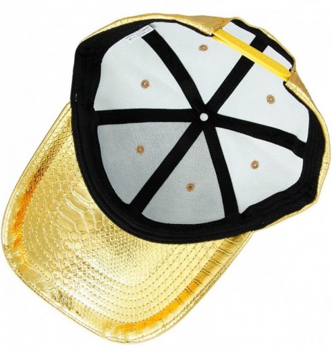Baseball Caps Unisex Baseball Cap-Adjustable PU Leather Corduroy Sun Protection Sport Hat - 012-gold(pu Leather) - CT17AZ6LD9...