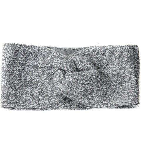 Cold Weather Headbands Knit Warm Winter Headband- Stretch Twisted Knot Ear Warmer Snug Fit Headwrap Turban - Heather Grey - C...