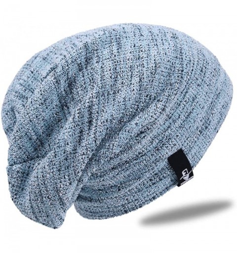 Skullies & Beanies Women Oversized Slouchy Beanie Knit Hat Colorful Long Baggy Skull Cap for Winter - B413-bluish - CI1925GCG...